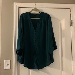 3/4 length sleeve emerald Harper blouse